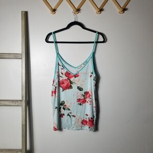 NWOT BIBI WOMEN'S FLORAL SPAGHETTI STRAP TOP SIZE XL